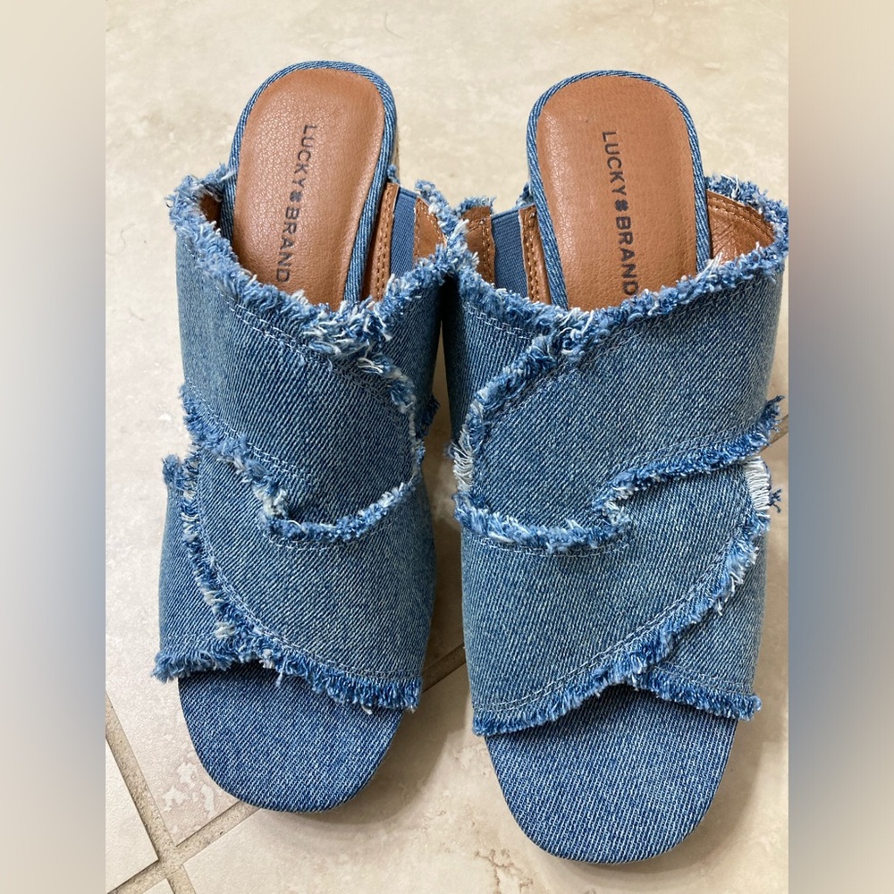 💙NEW “LUCKY BRAND” Cute Espadrille Style Wedge Shoes/Sandals Size 6 1/2M